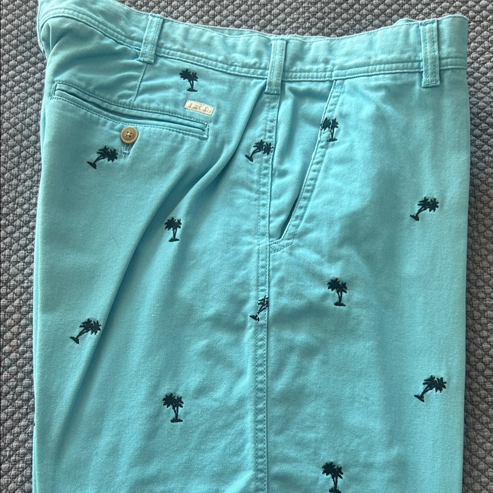 Izod Teal Palm Tree Print Men's Shorts